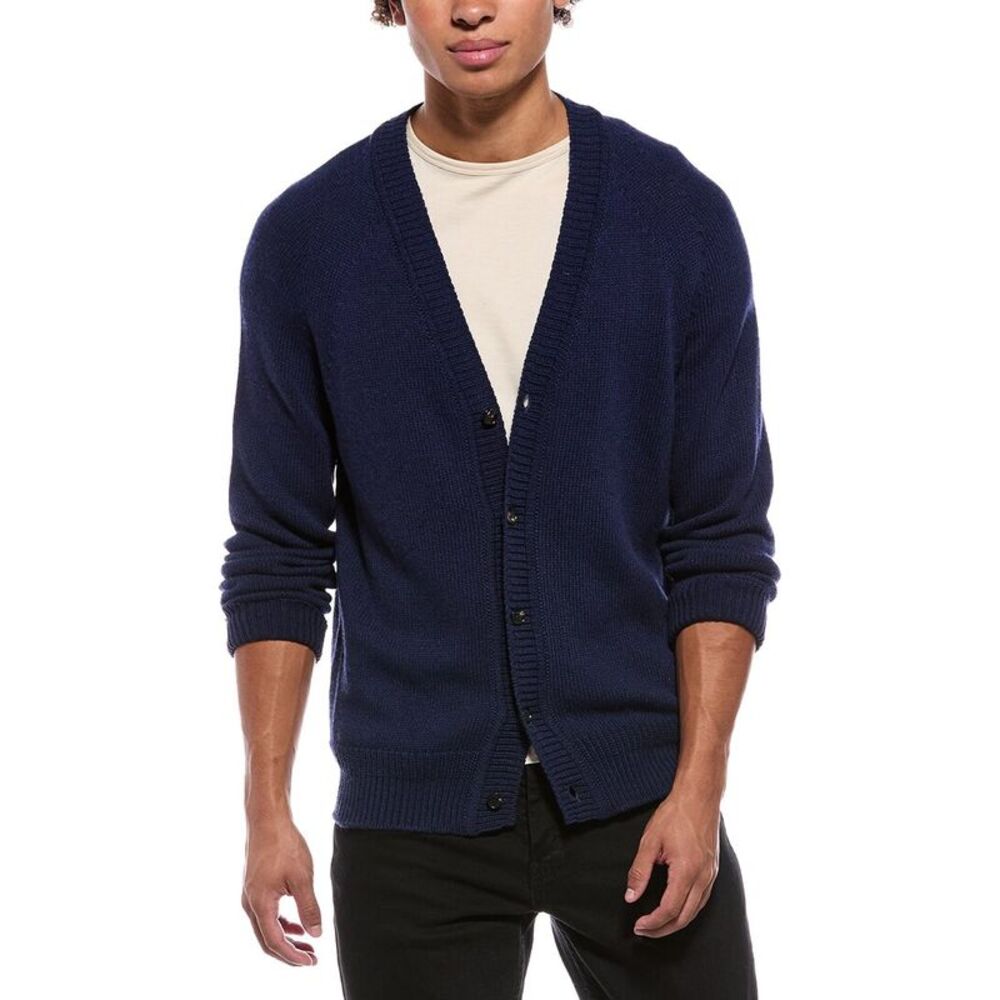 Isaia Mens  Cashmere-Blend Cardigan, Blue